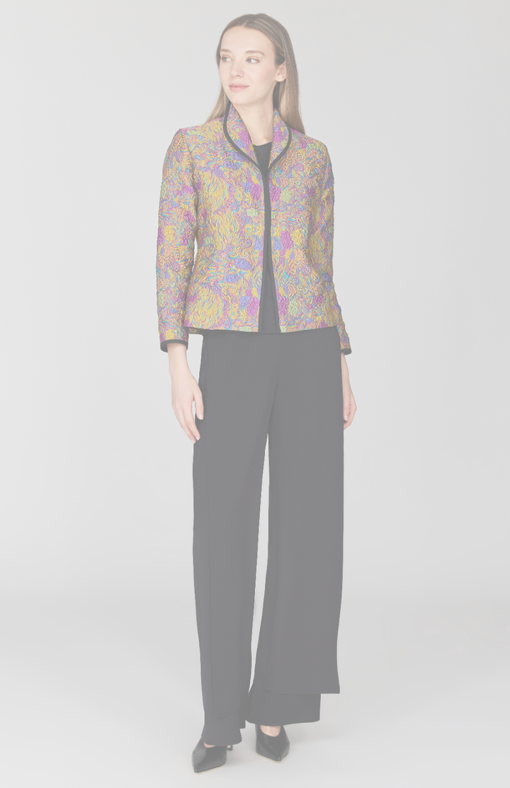 Ornate Flora Jacquard Wing Collar Jacket