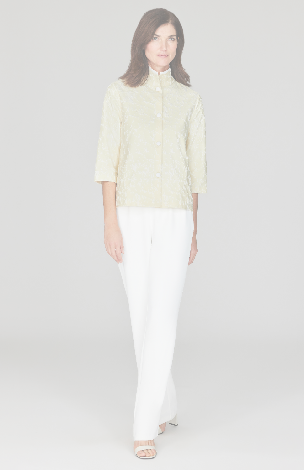 Paintbrush Stretch Jacquard Short Boxy Jacket