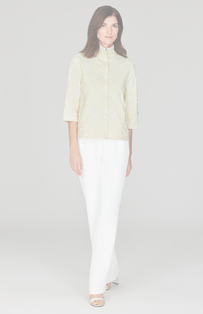 Paintbrush Stretch Jacquard Short Boxy Jacket