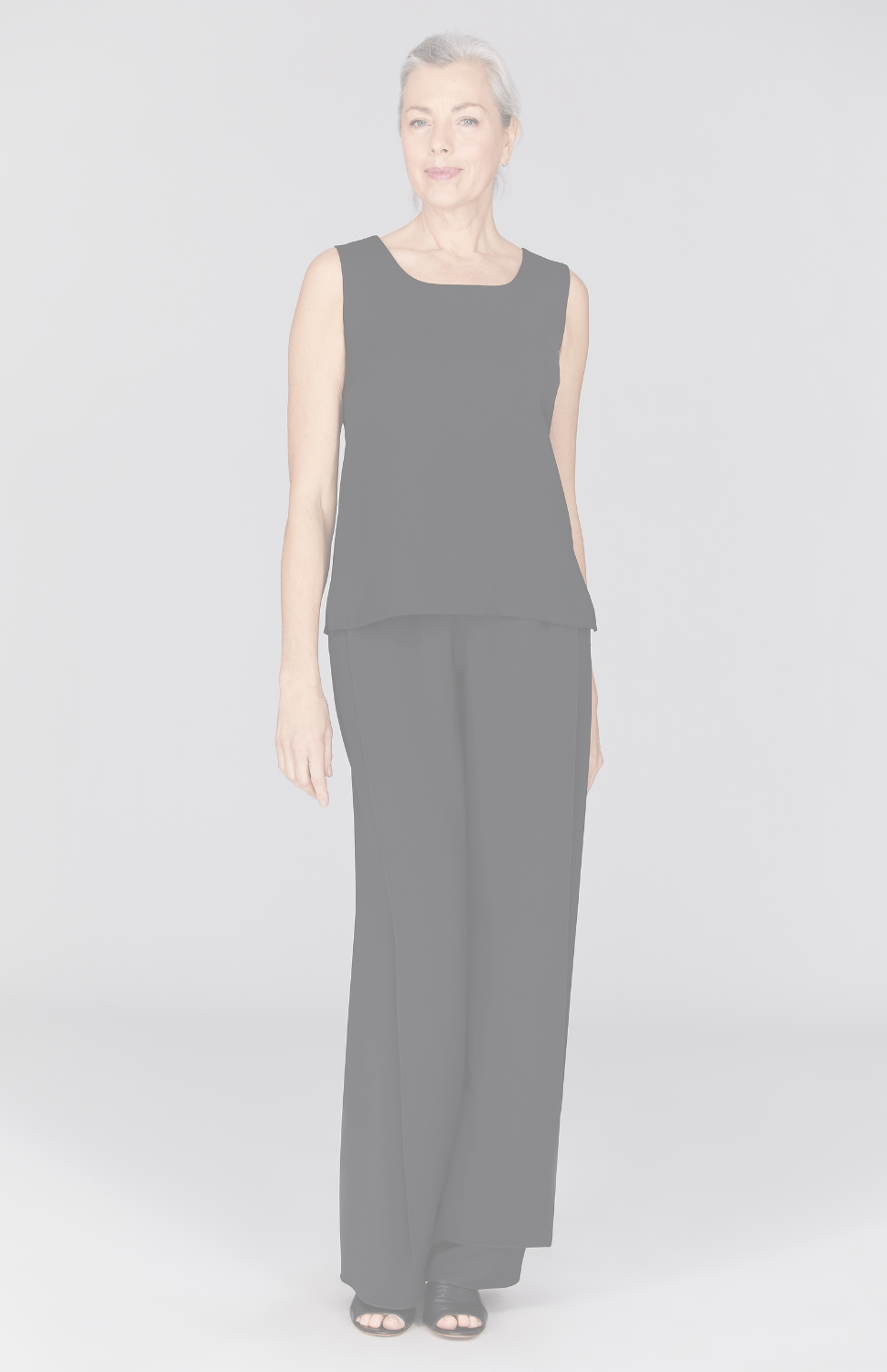 Lustrous Crepe Overlap Pant w/ Back Elastic