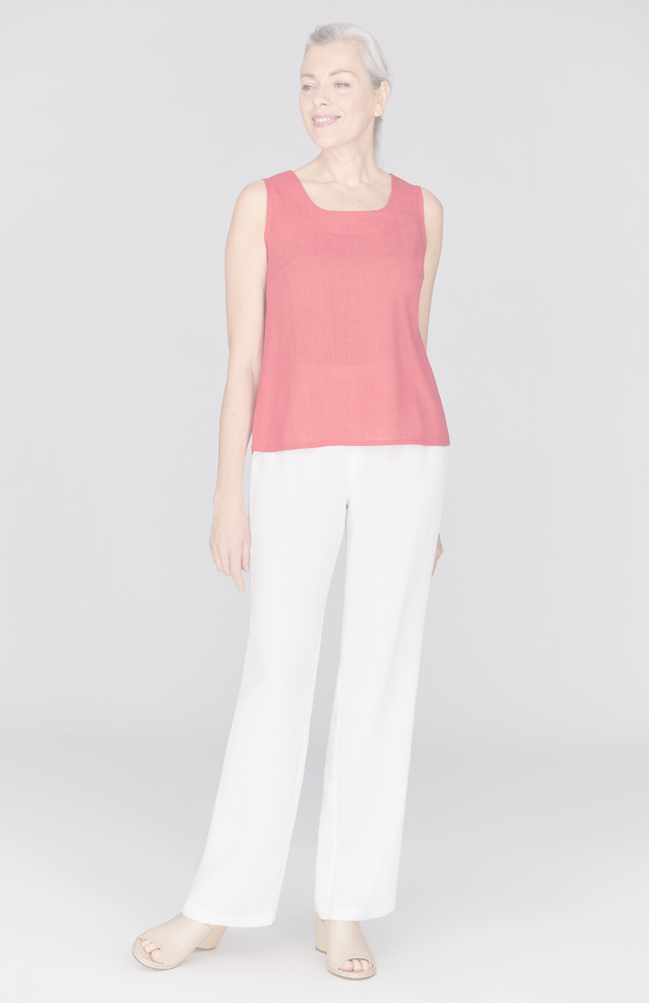 Microlinen Essential Straight Leg Pant w/Flat Front & Back Elastic