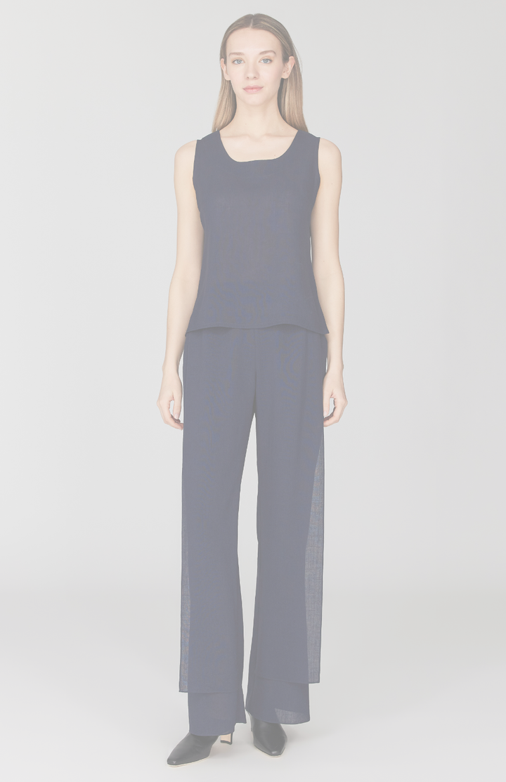Microlinen Overlap Pant w/ Back Elastic
