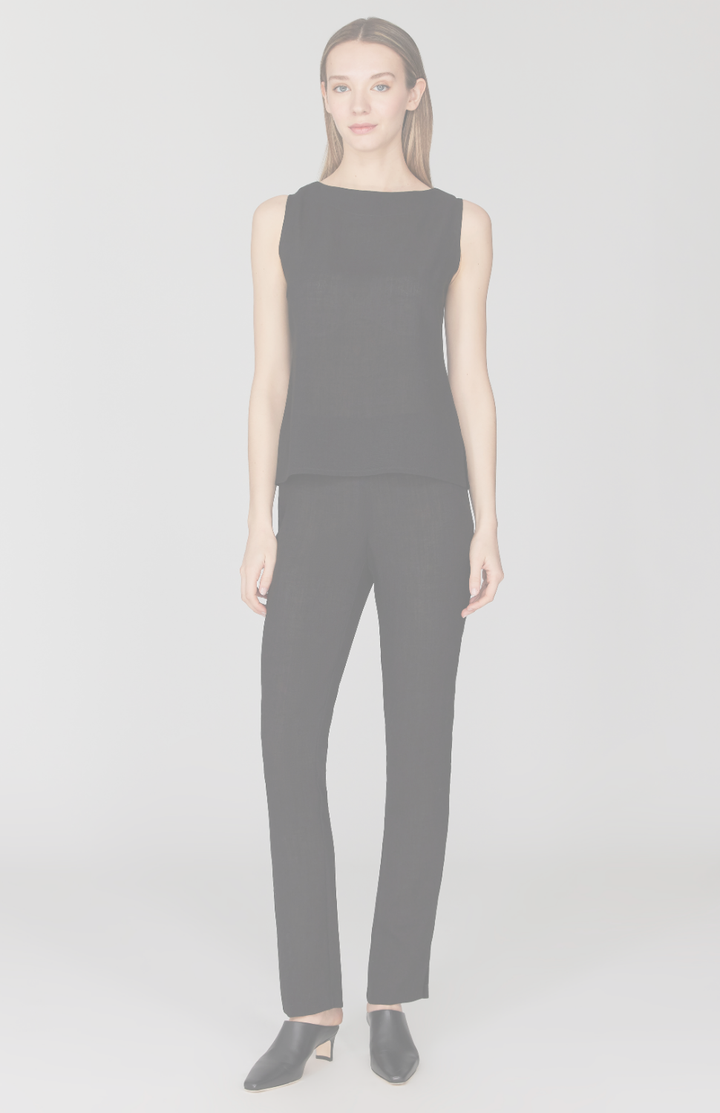 Microlinen Essential Narrow Leg Pant w/Flat Front, Back Elastic, & Slimmest Fit