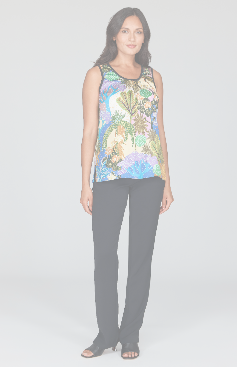 Oasis Print Gather Neck Camisole