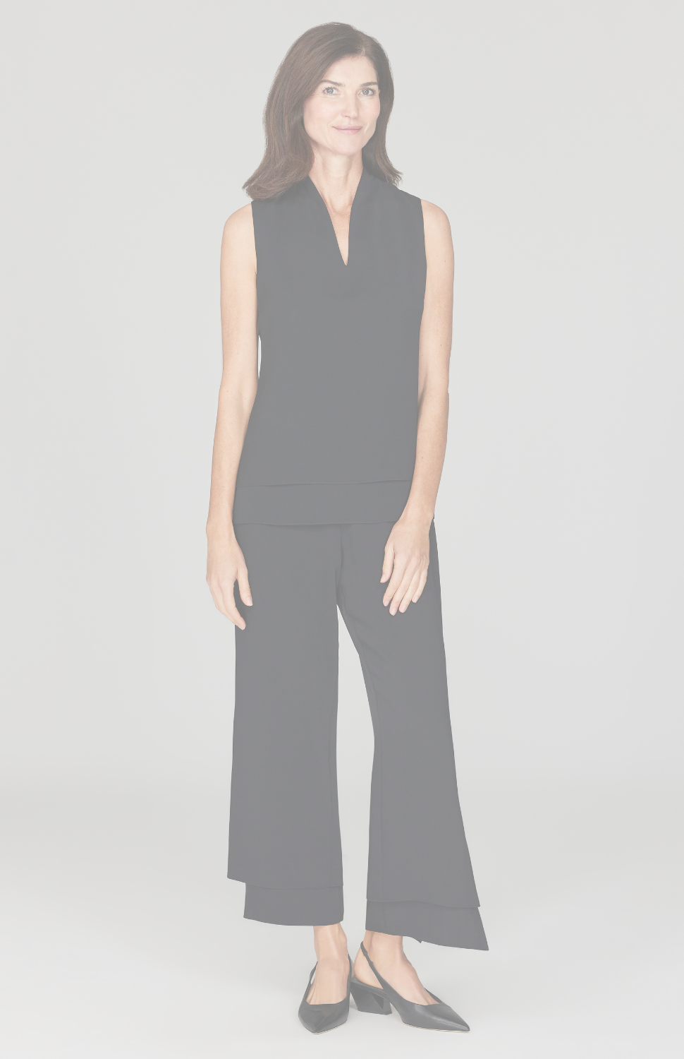 Lustrous Crepe Double Layer Pant