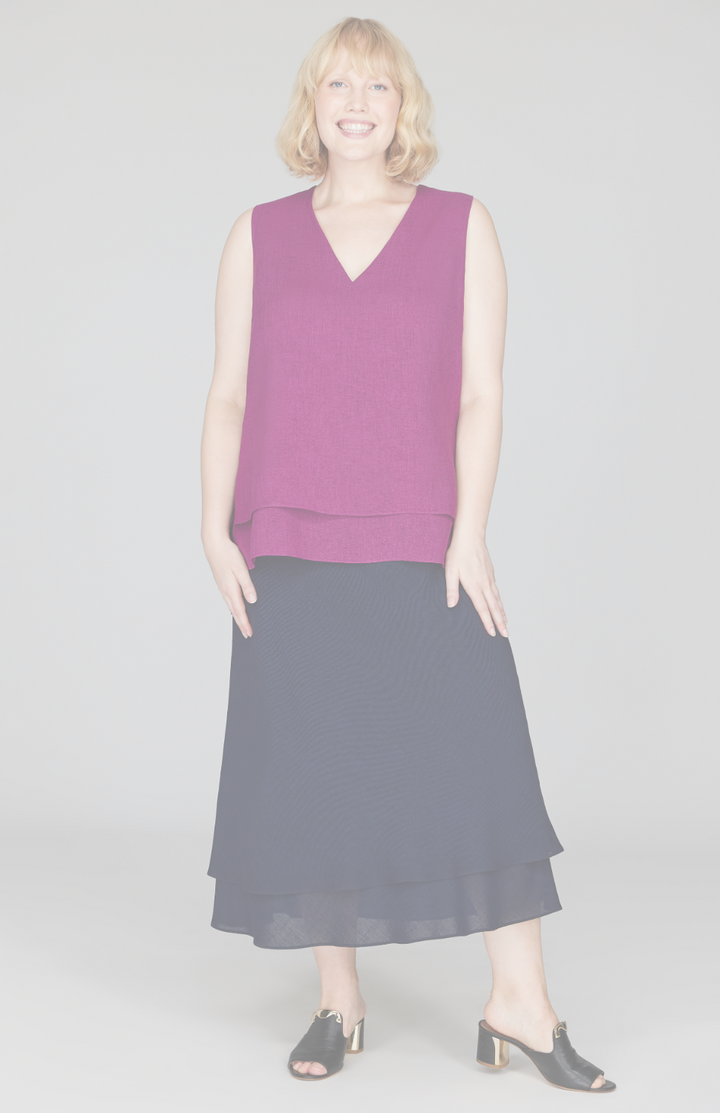 Microlinen Double Layer V Neck Tank
