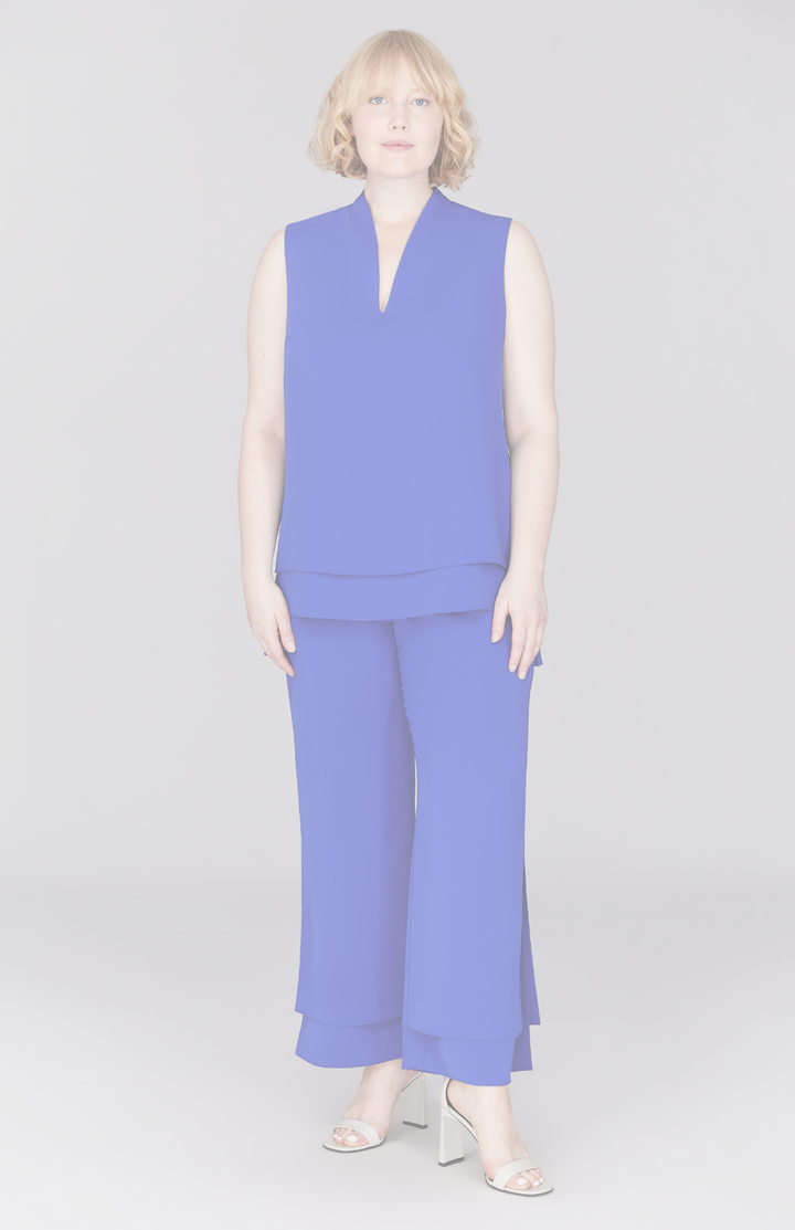 Lustrous Crepe Double Layer Pant