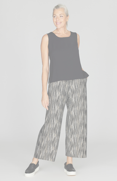 PREORDER Lurex Knit Tweed Wide Crop Pant w/ Back Elastic