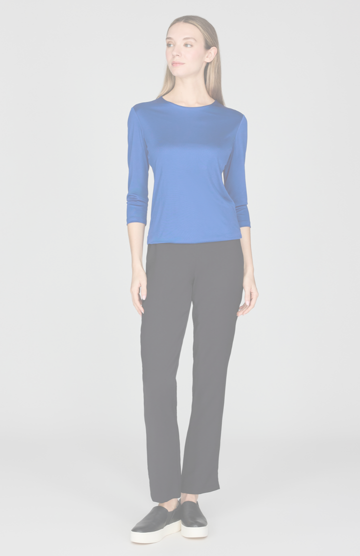 Silk Knit Tee - Cobalt