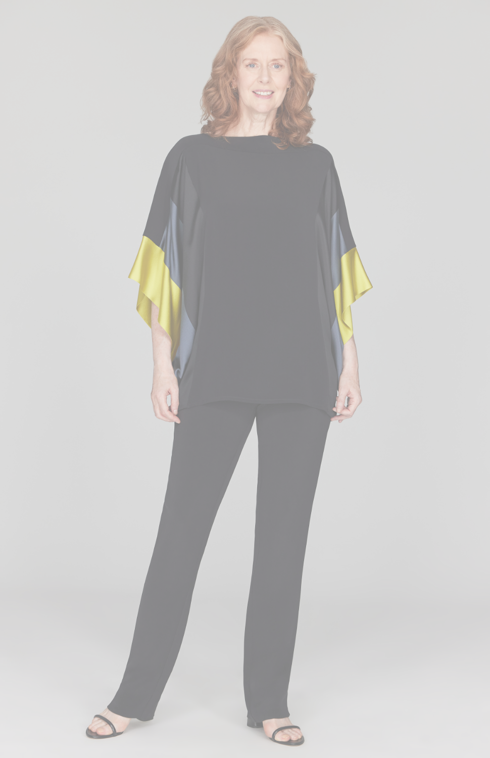 Silk Tunic w/Contrast Satin Bands