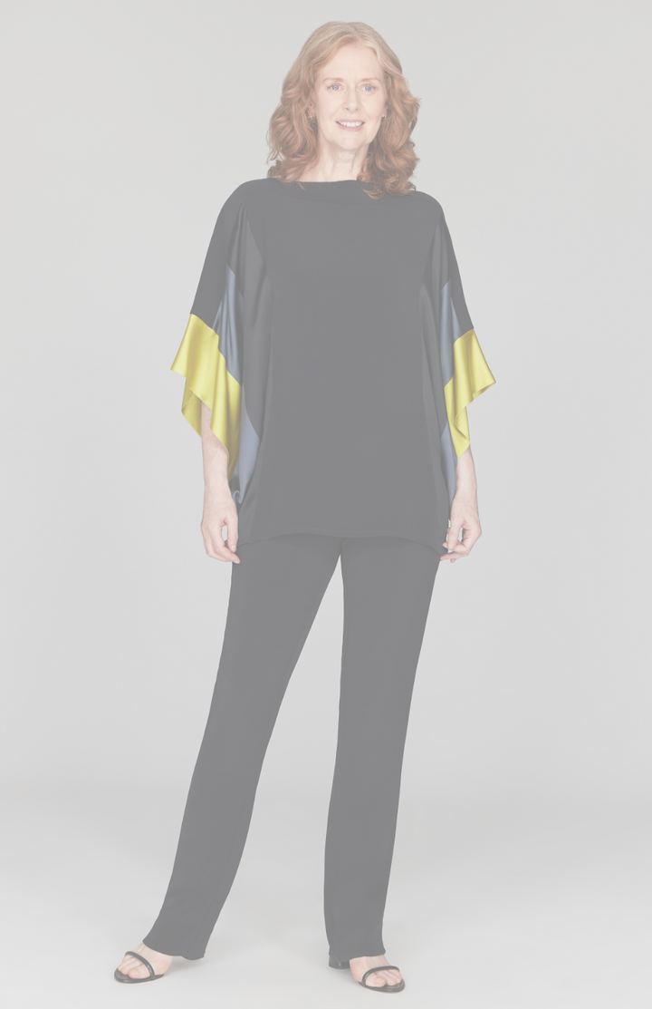 Silk Tunic w/Contrast Satin Bands