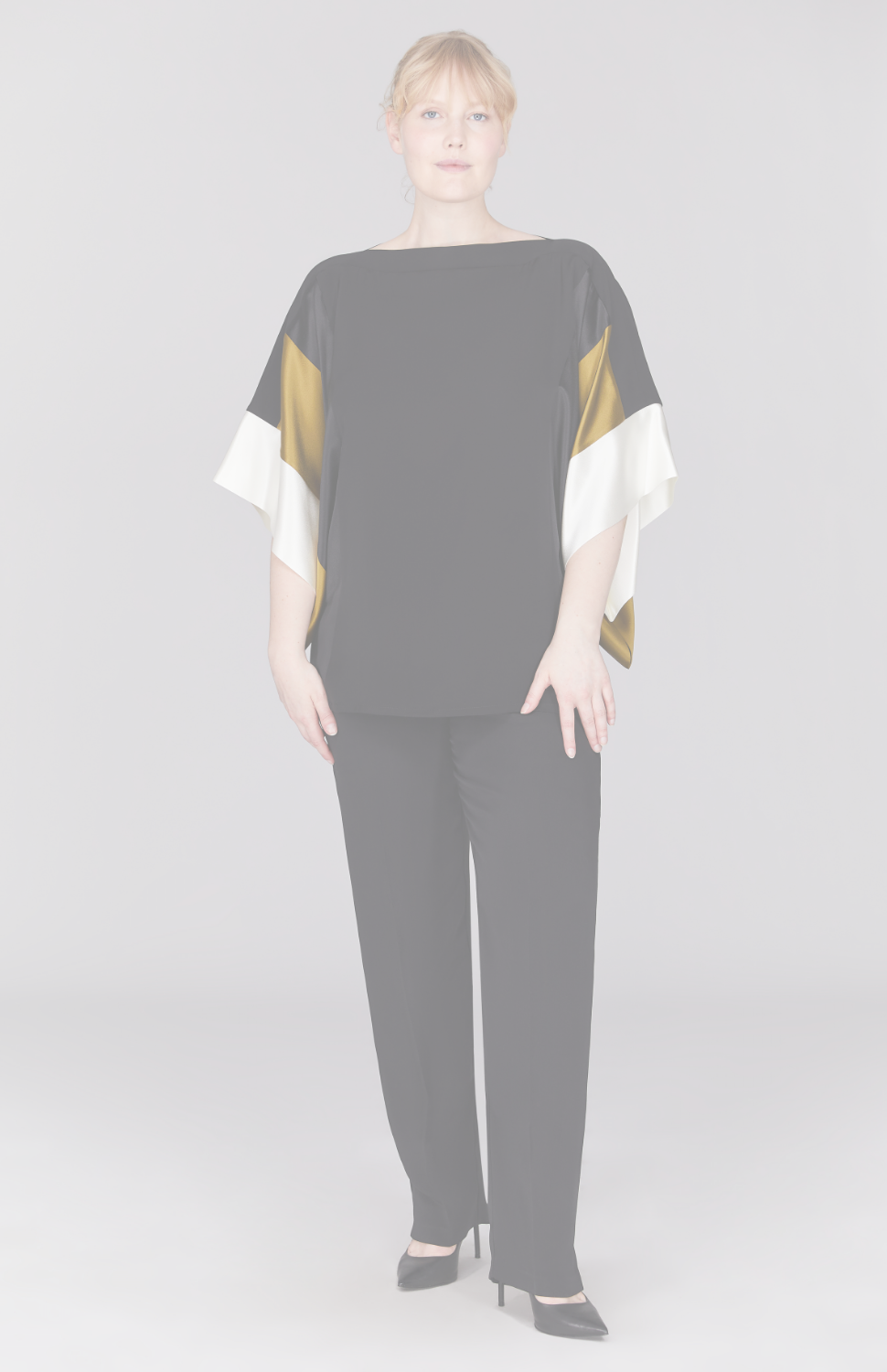 Silk Tunic w/Contrast Satin Bands