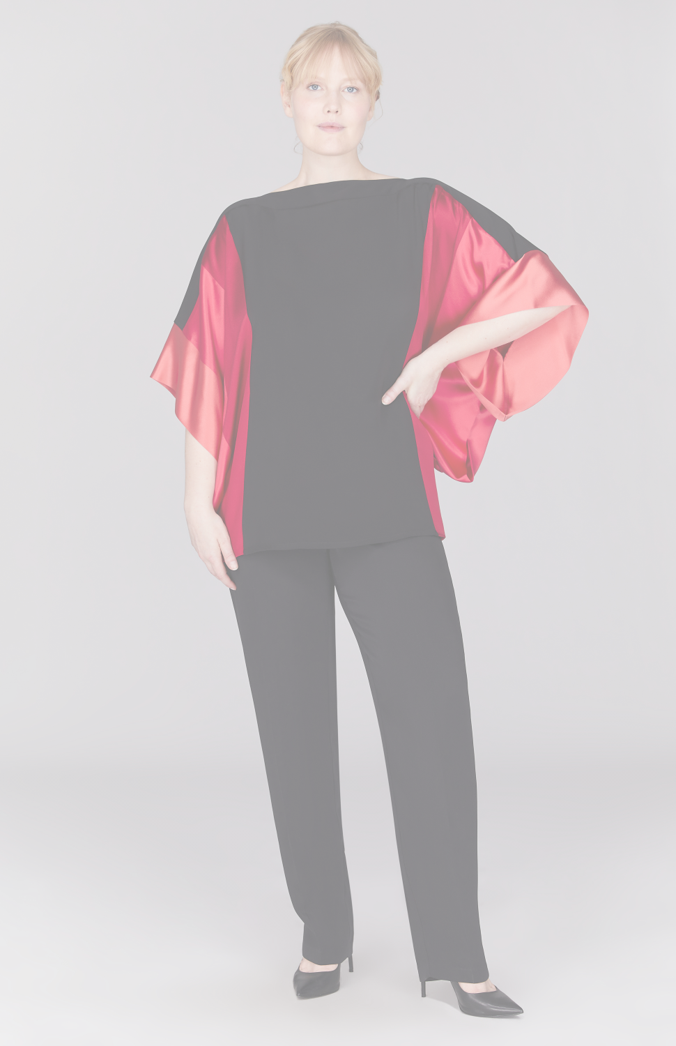 Silk Tunic w/Contrast Satin Bands