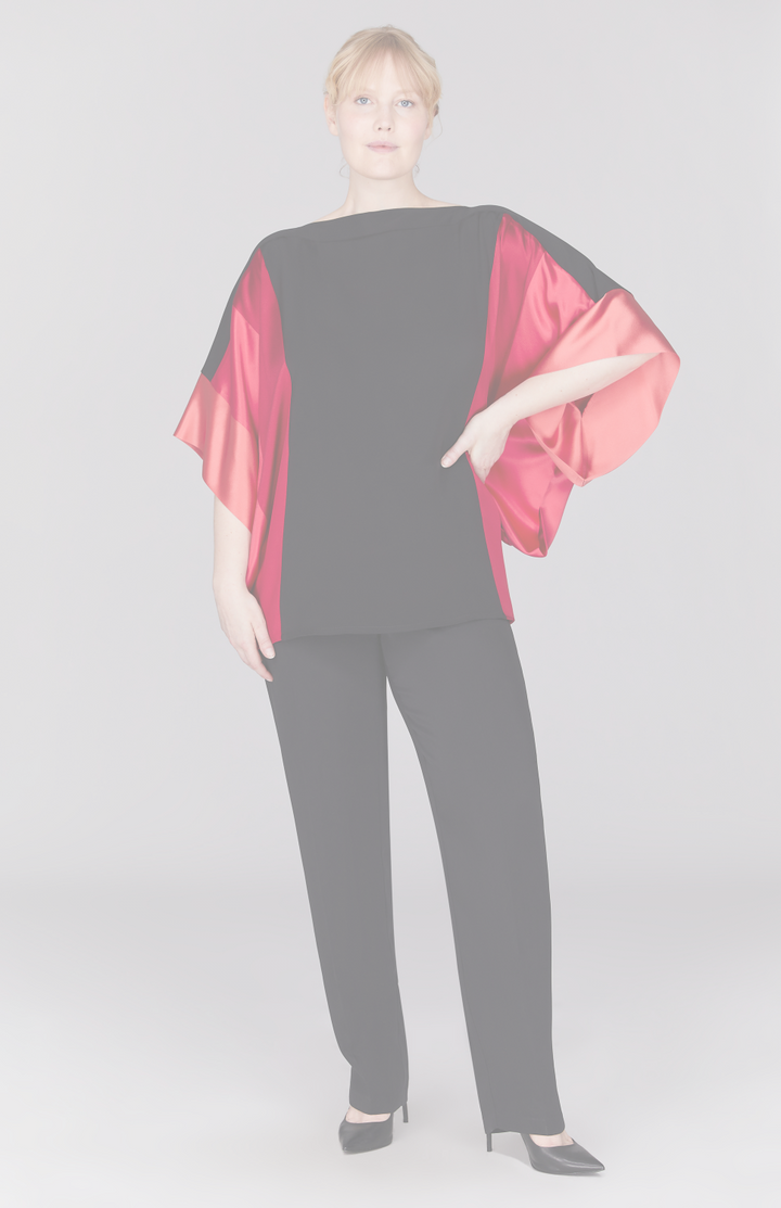 Silk Tunic w/Contrast Satin Bands