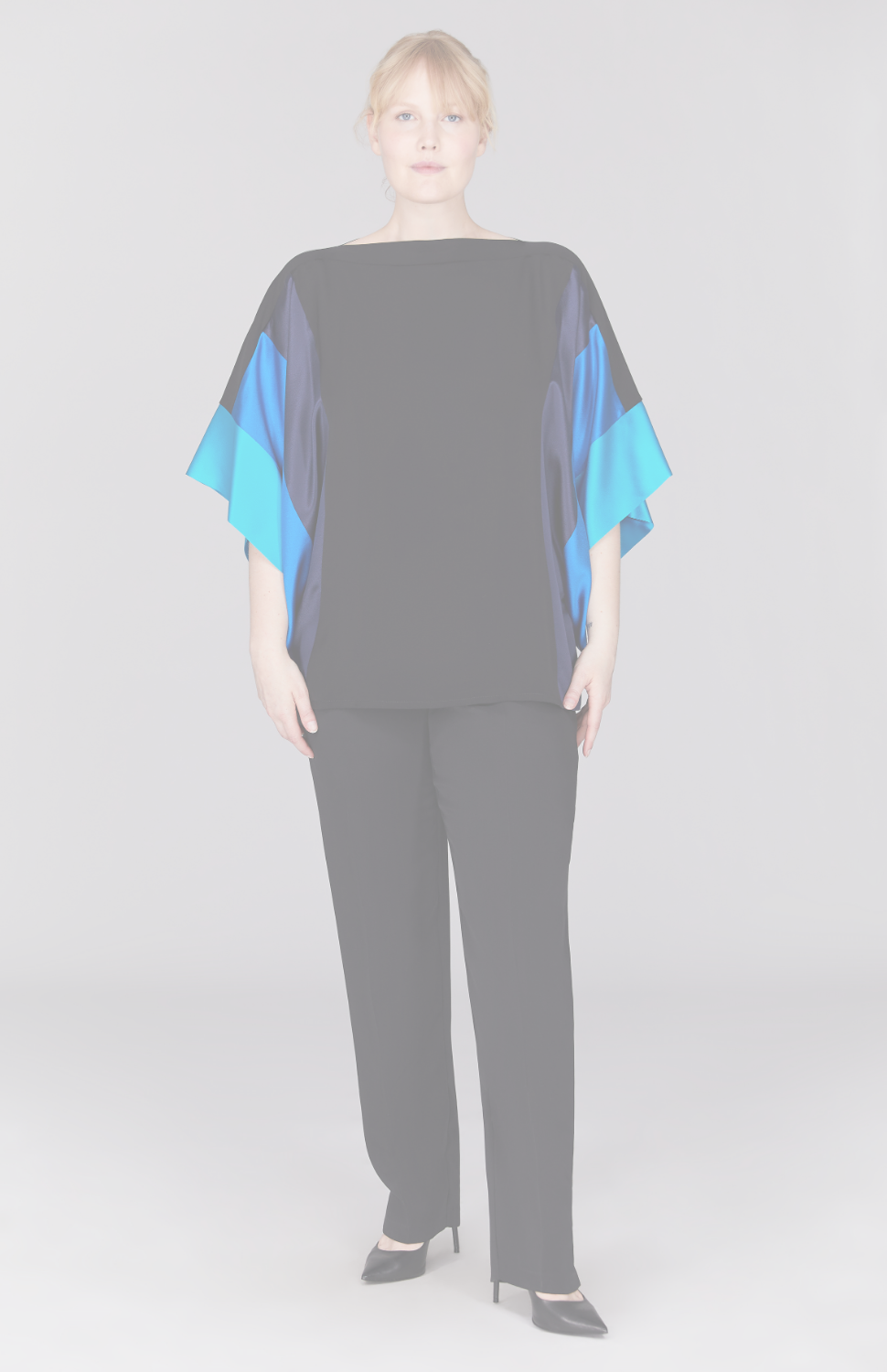 Silk Tunic w/Contrast Satin Bands