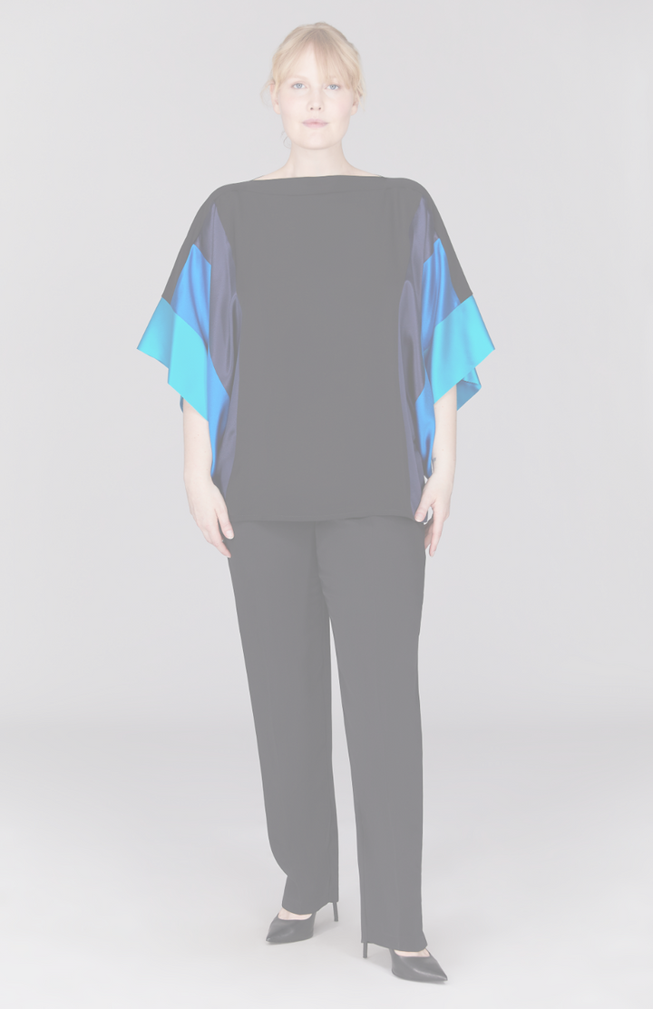 Silk Tunic w/Contrast Satin Bands