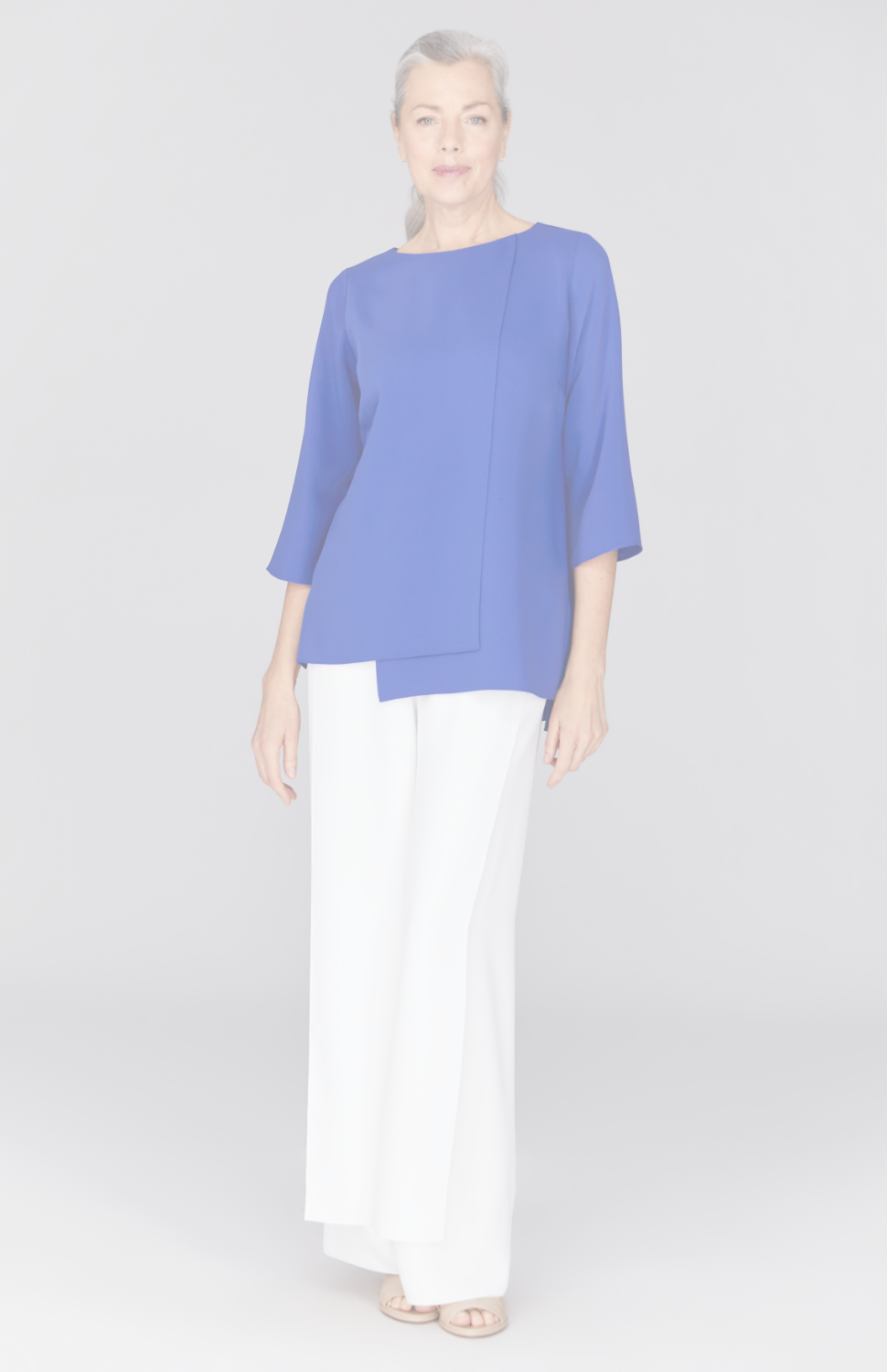Lustrous Crepe Double Layer Tunic