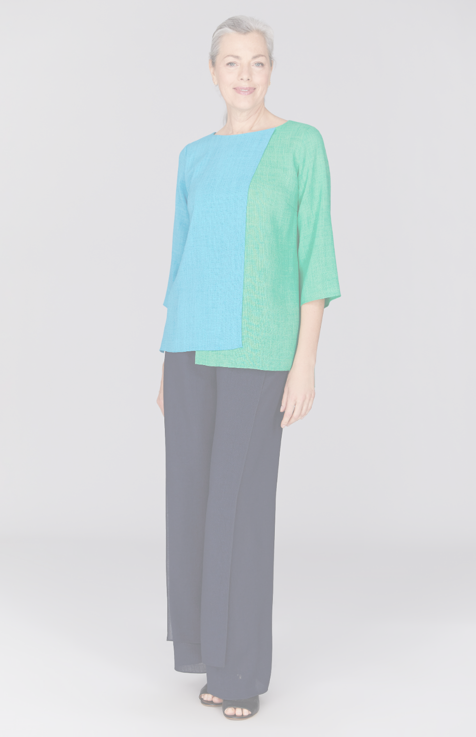 Color Block Microlinen Double Layer Tunic