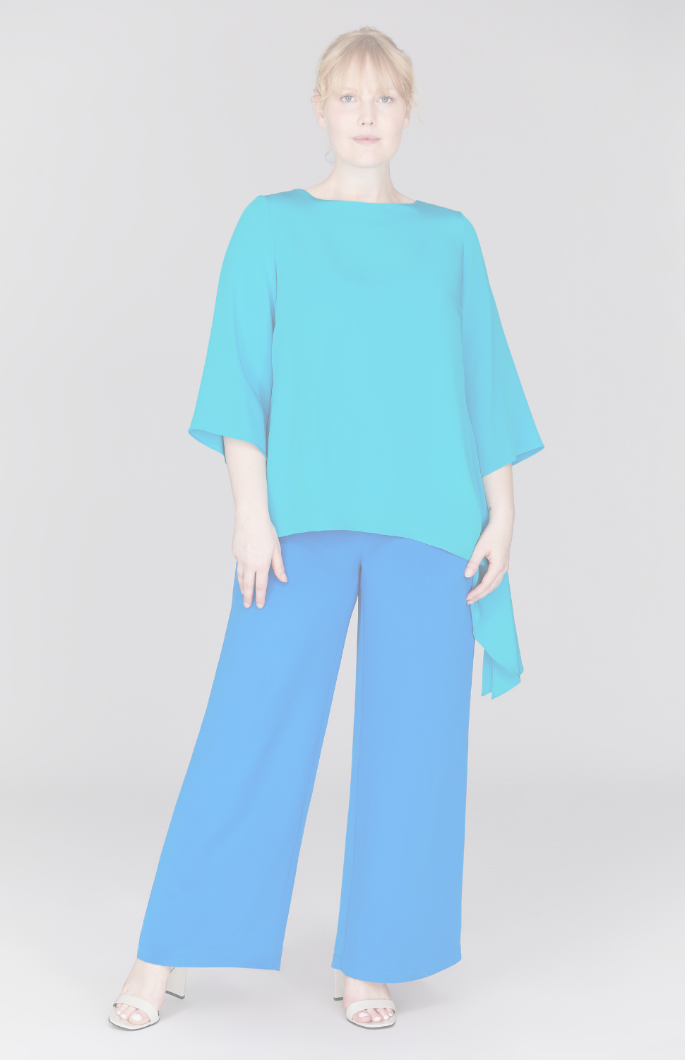 Silk Essential Wide Leg Pant w/Flat Front & Back Elastic