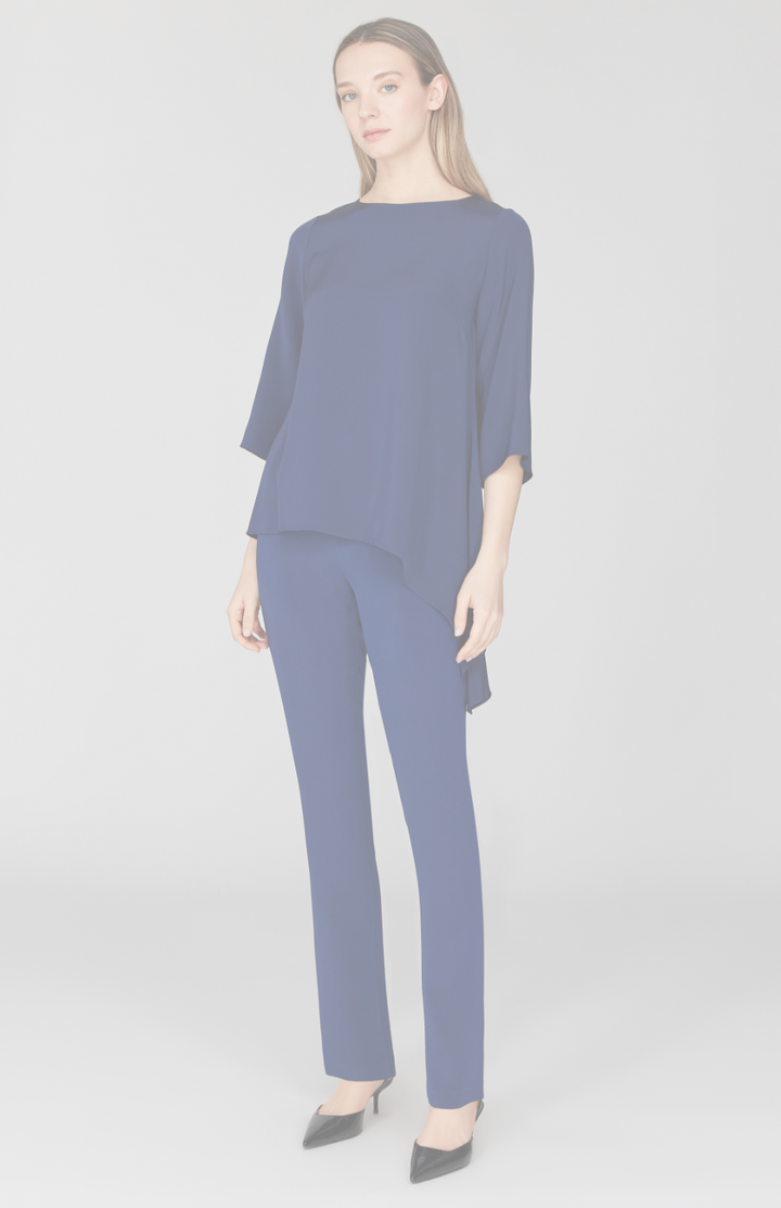 Silk Asymmetric Side Drape Tunic