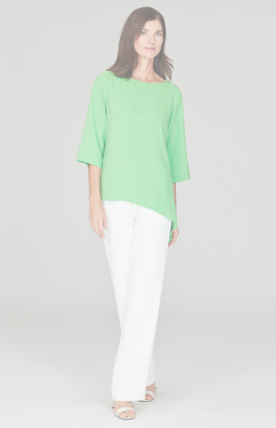 Lustrous Crepe Tunic w/ Side Drape