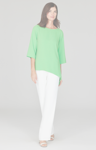 Lustrous Crepe Tunic w/ Side Drape