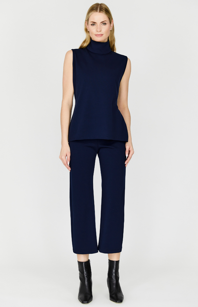 Cropped Ponte Pant w/Pull on Waistband