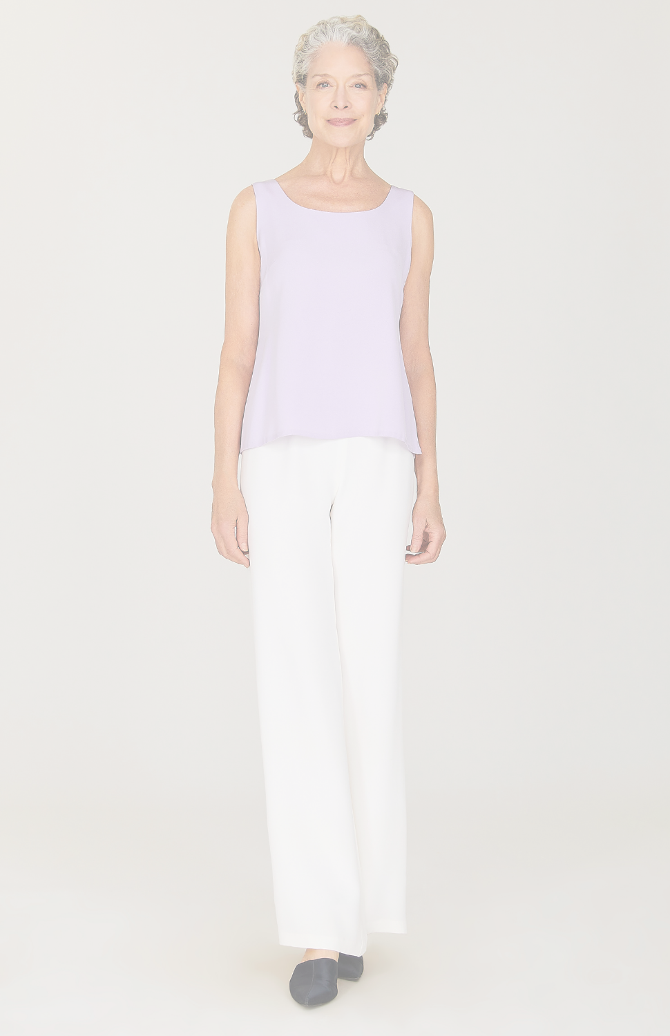 Silk Essential Wide Leg Pant w/Flat Front & Back Elastic