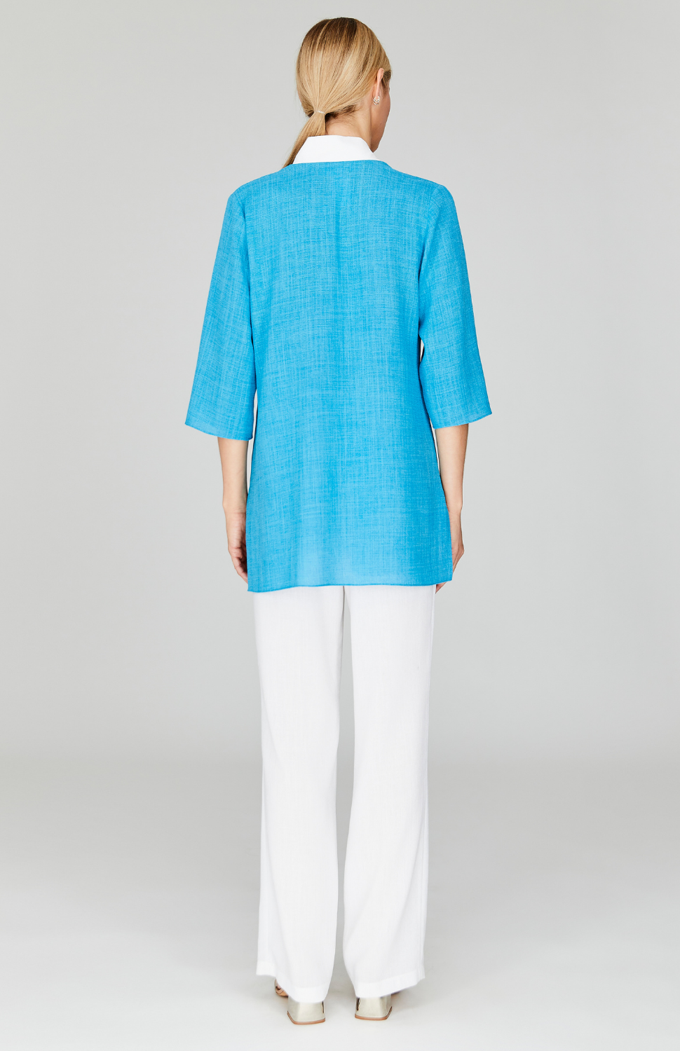 Microlinen Contrast V Neck Tunic