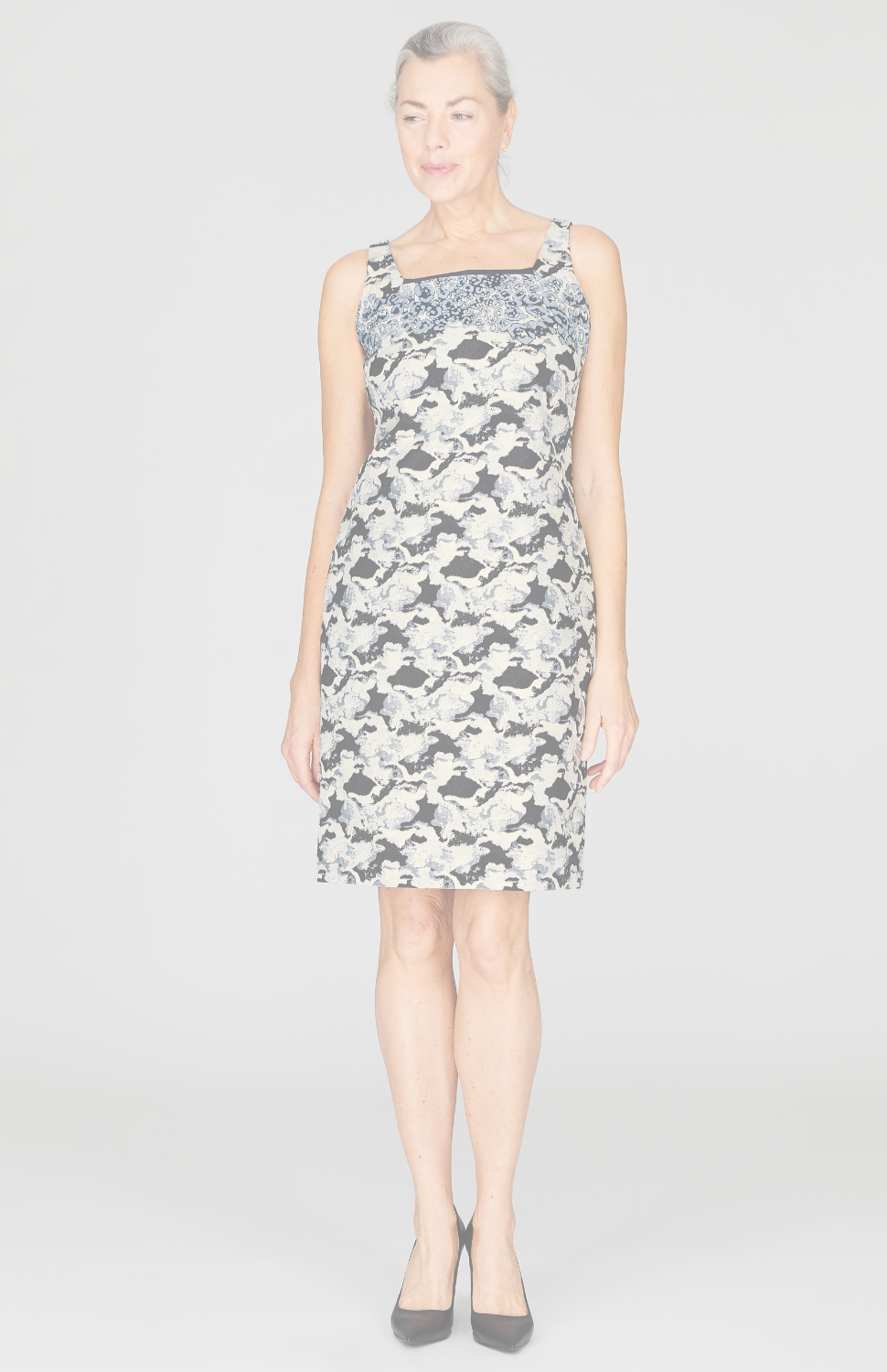 Metallic Cloud Jacquard Sheath Dress