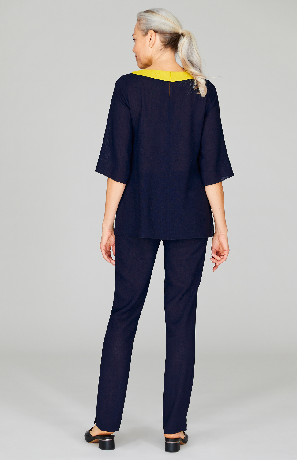 Microlinen Color Block Top