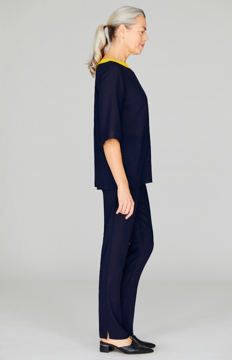 Microlinen Color Block Top