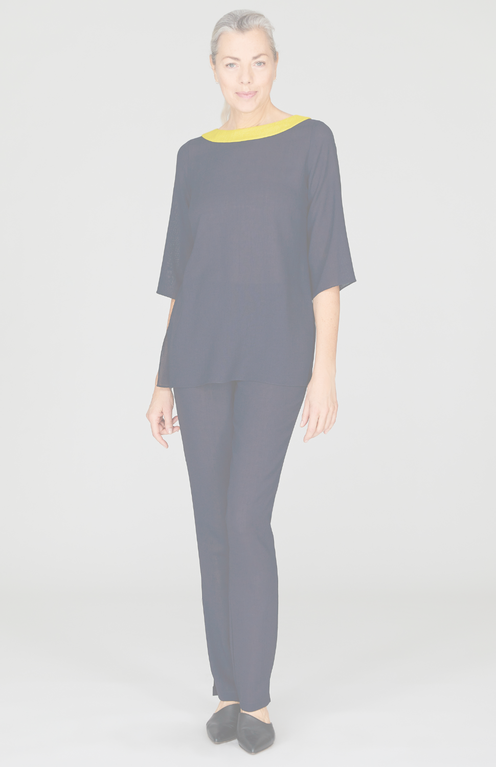 Microlinen Color Block Top