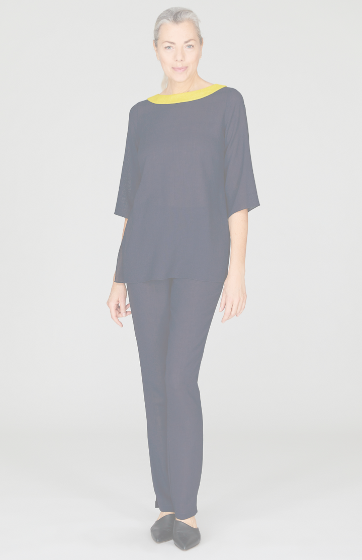 Microlinen Color Block Top