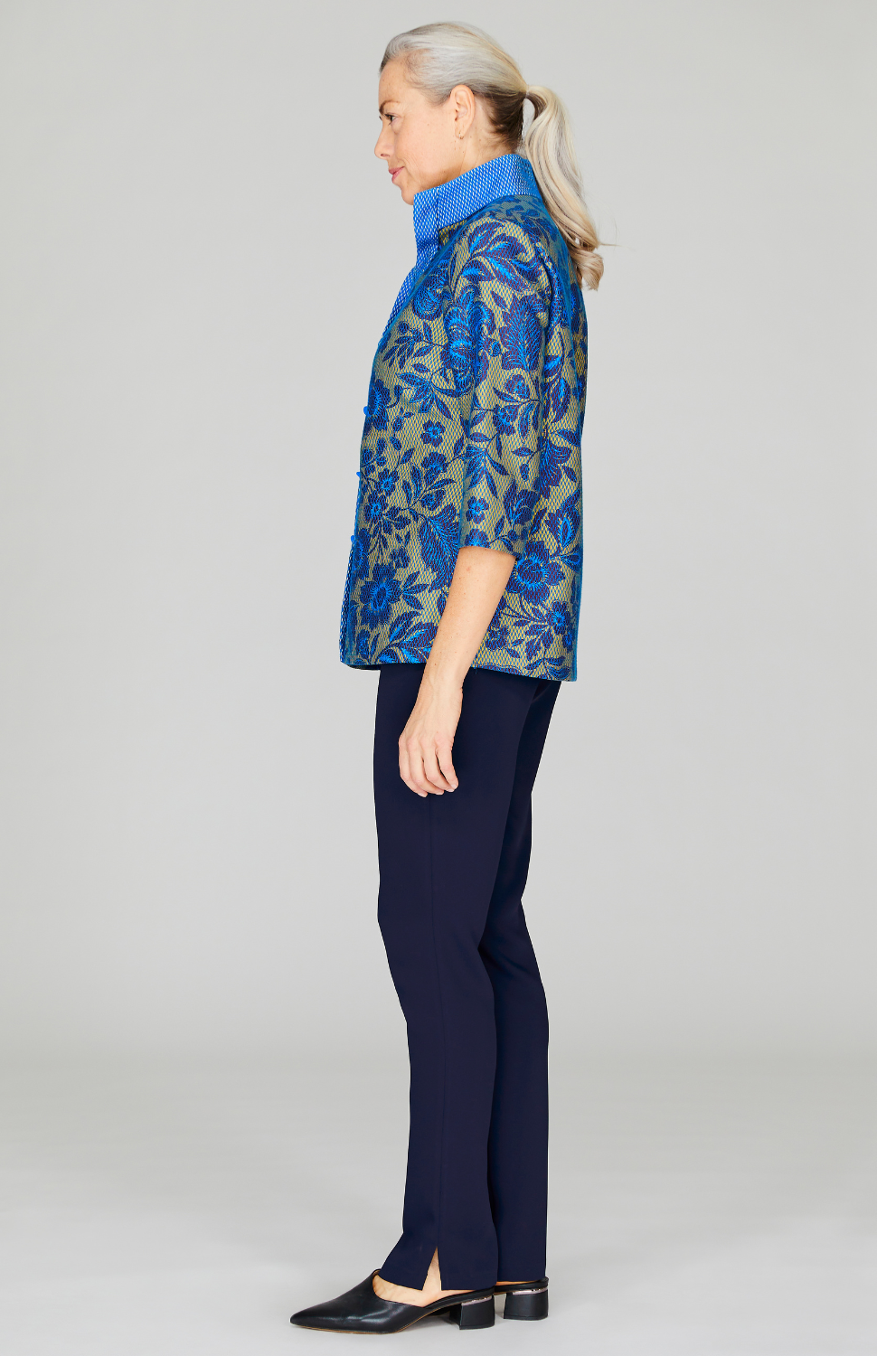 Mosaic Floral High Neck Shirt