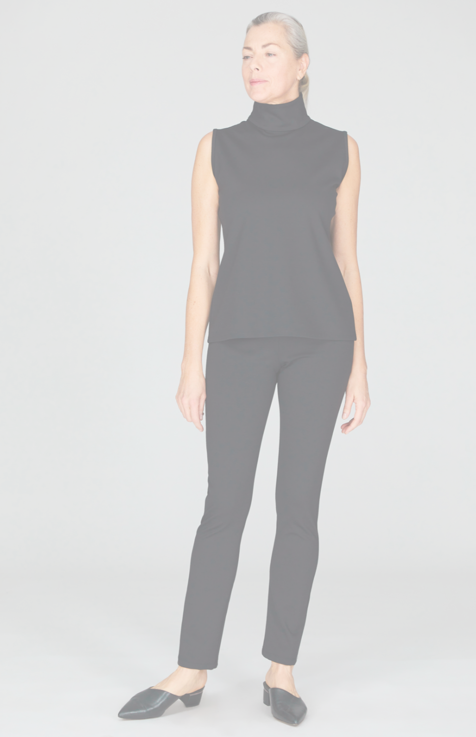 Narrow Ponte Pant w/Wide Elastic Waistband