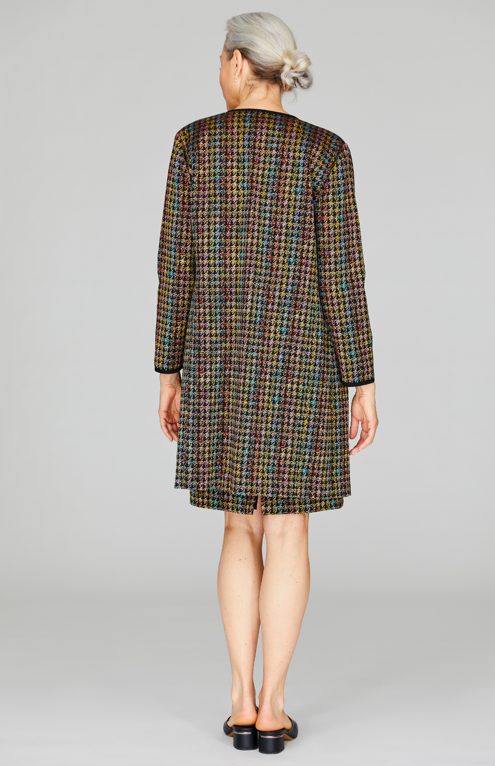 Rainbow Houndstooth Long Duster