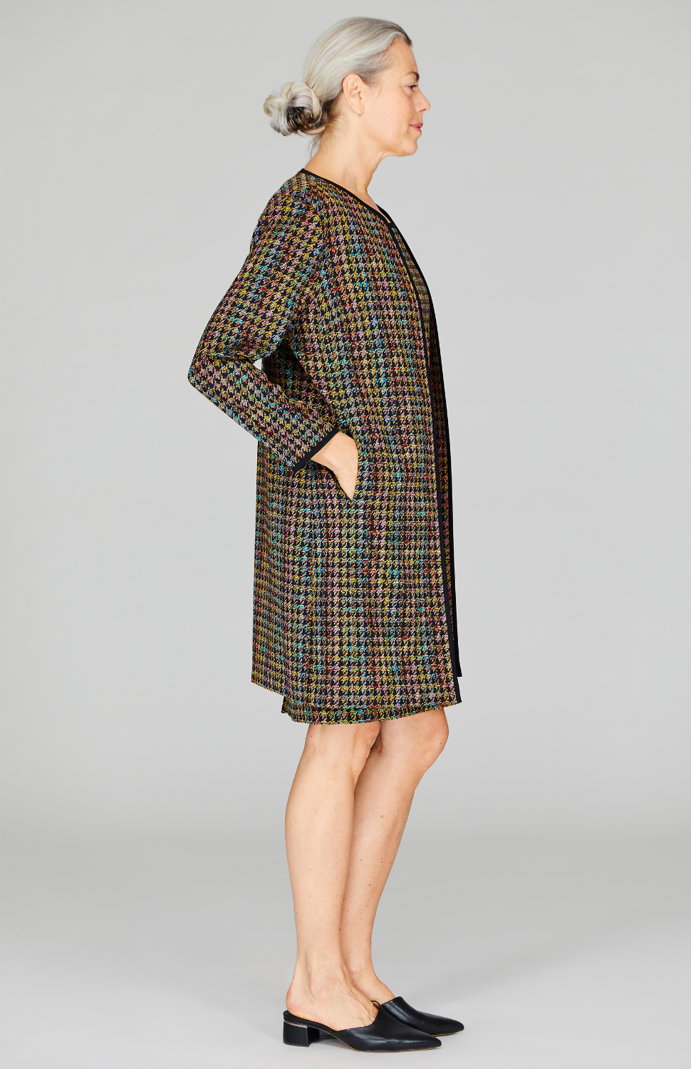 Rainbow Houndstooth Long Duster
