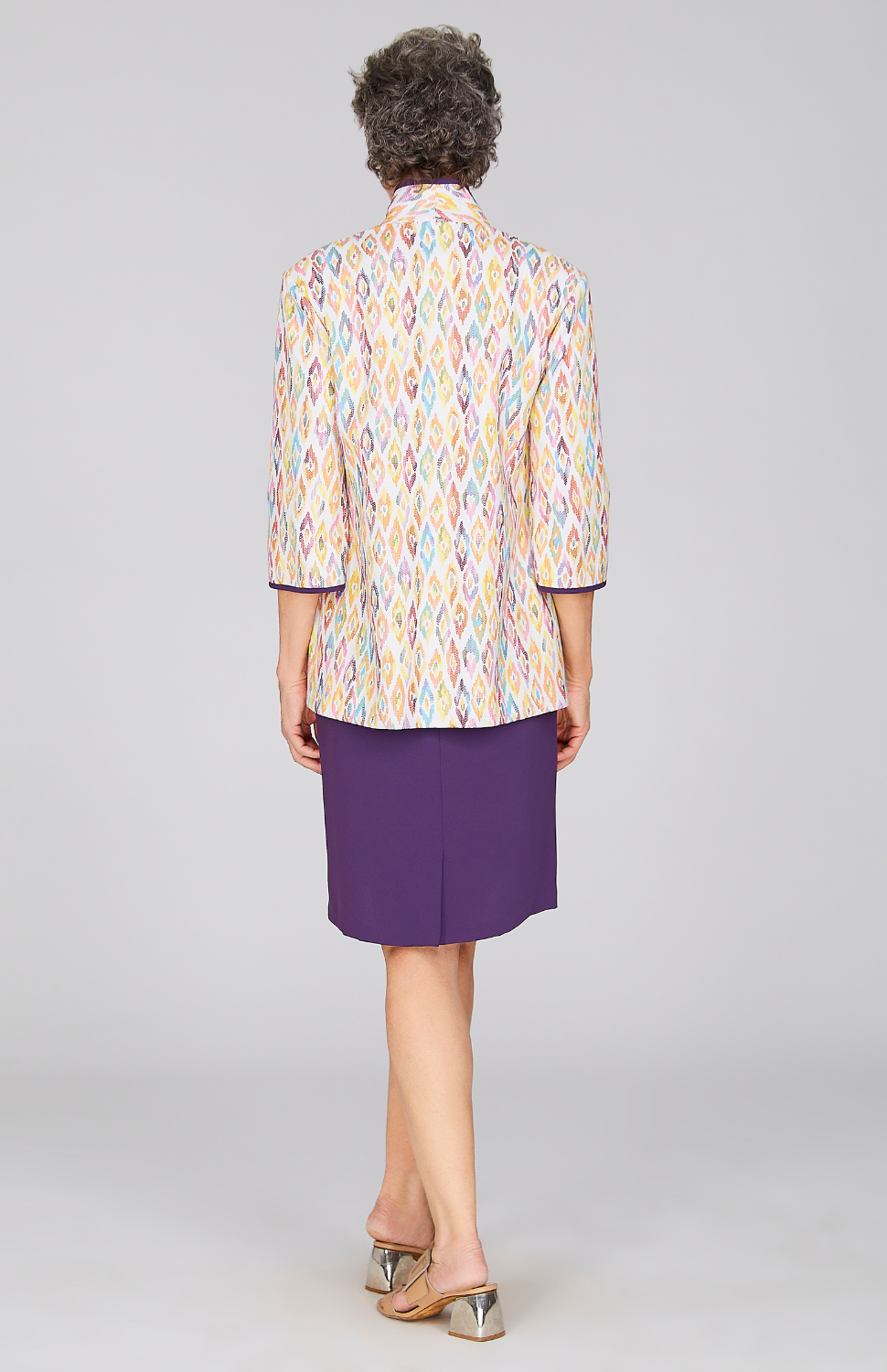 Abstract Feather High Neck Jacket