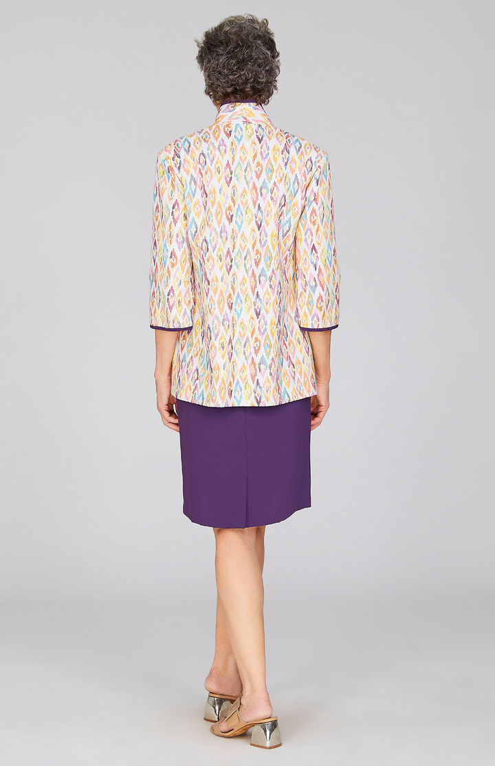 Abstract Feather High Neck Jacket