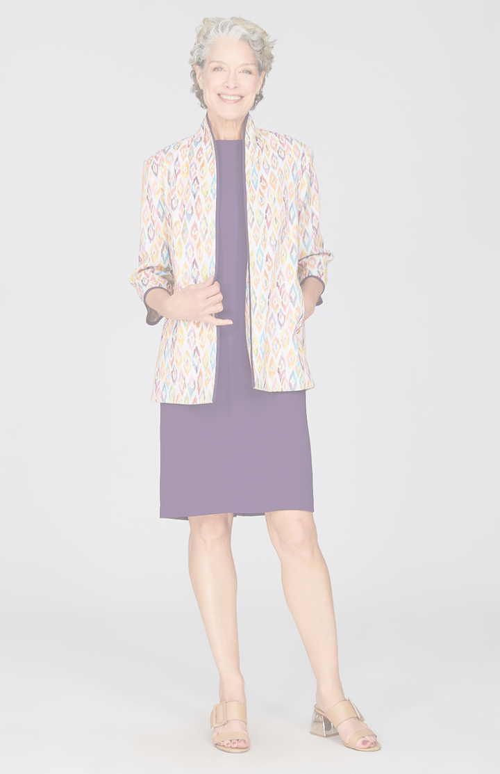 Abstract Feather High Neck Jacket