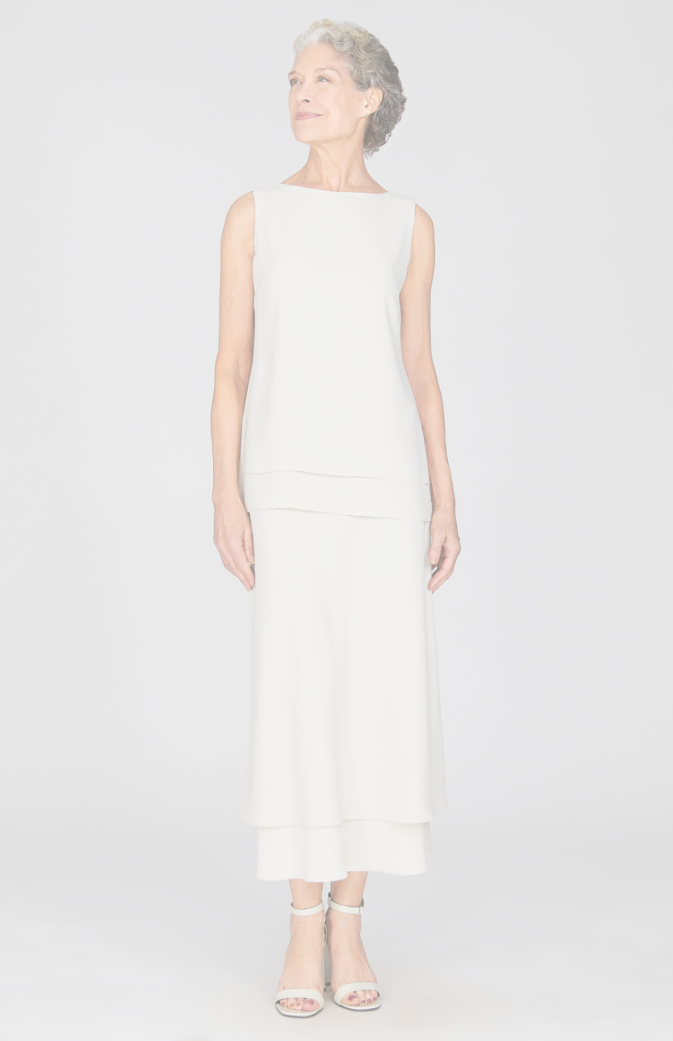 Lustrous Crepe Double Layer Skirt