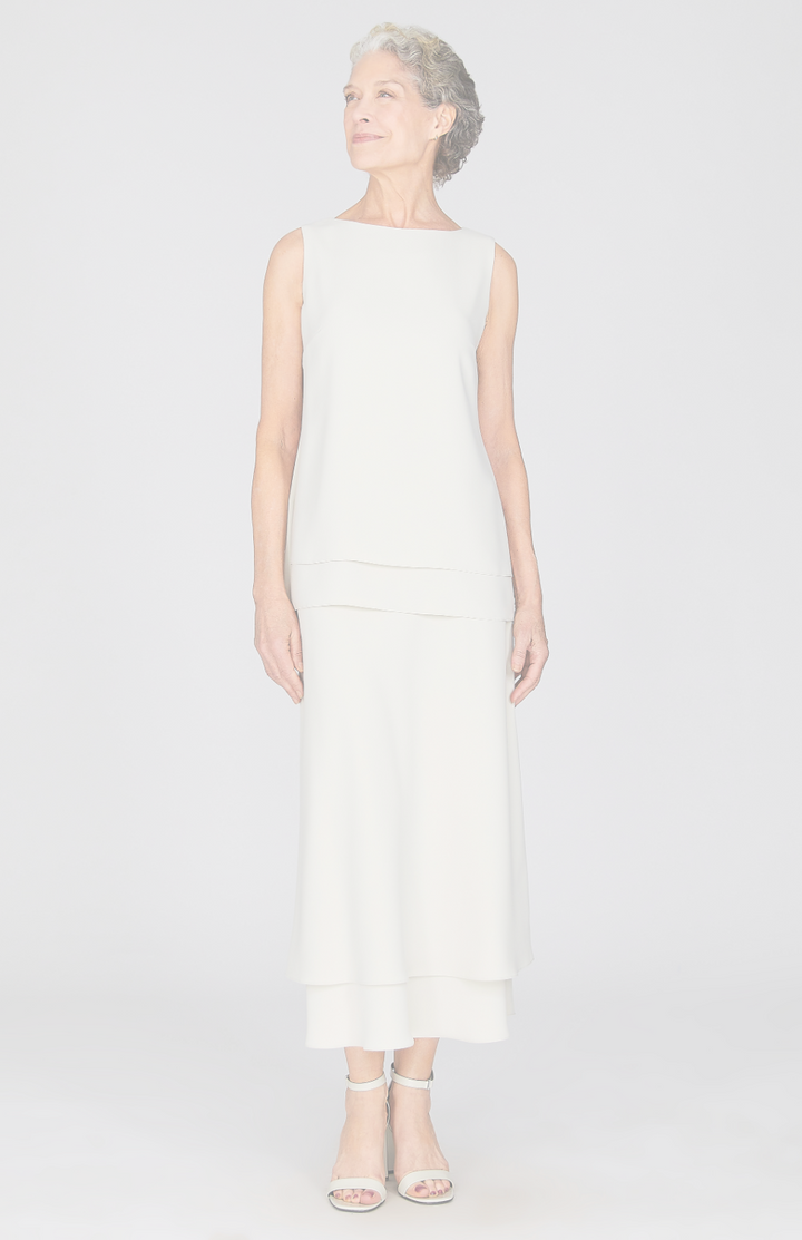 Lustrous Crepe Double Layer Skirt