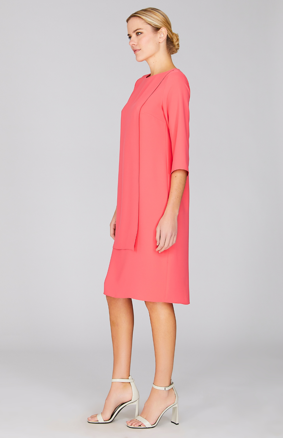 Lustrous Crepe Double Layer Dress