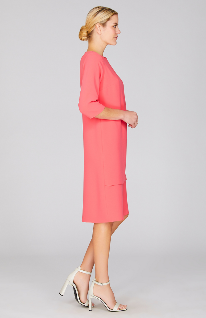 Lustrous Crepe Double Layer Dress
