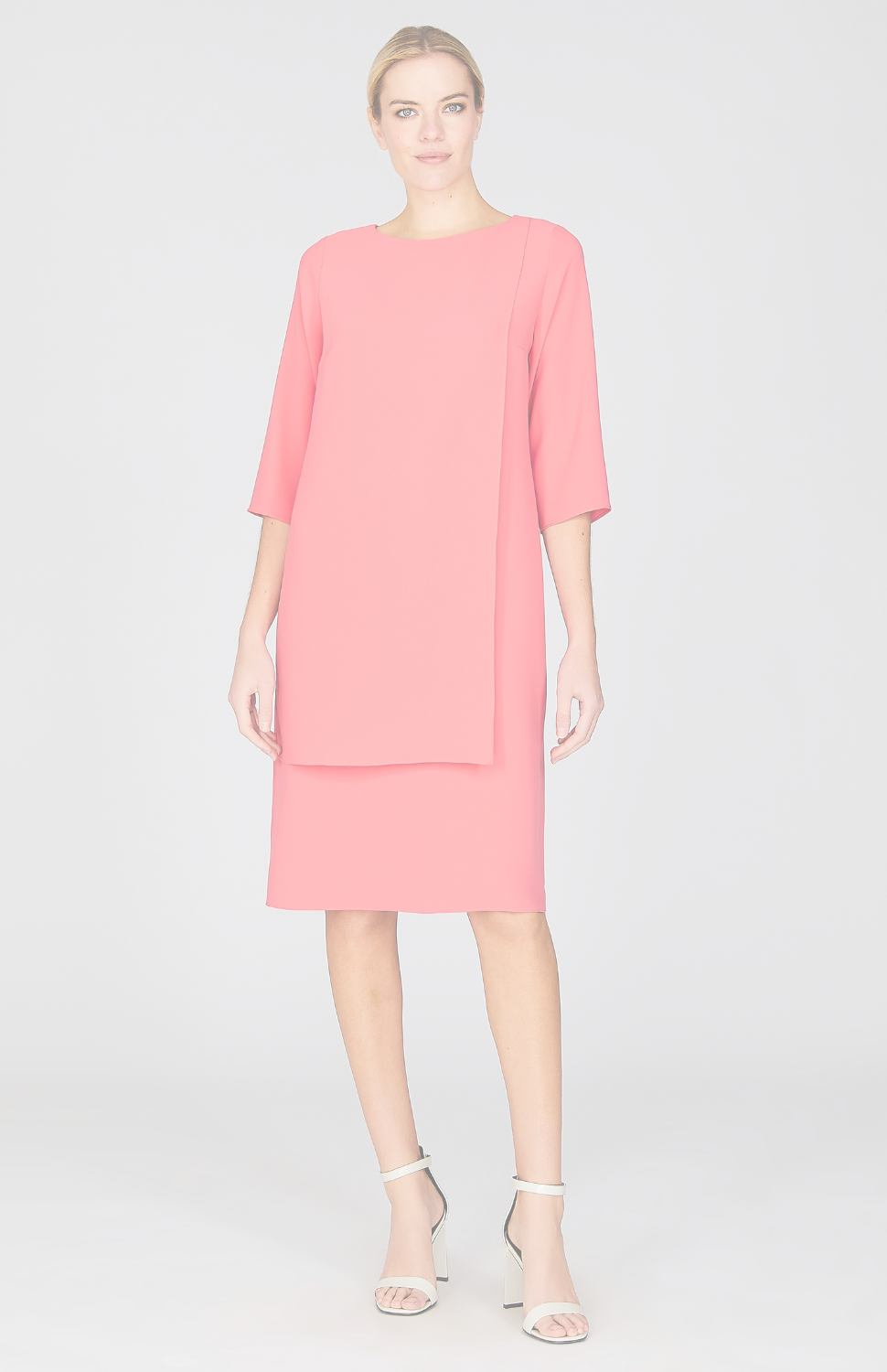 Lustrous Crepe Double Layer Dress