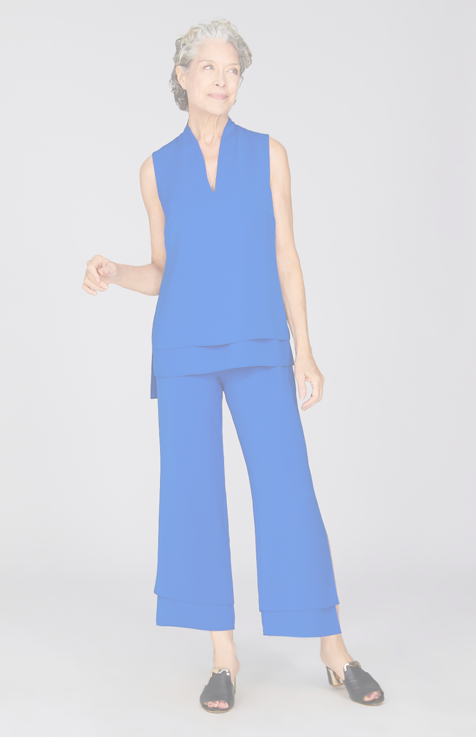 Lustrous Crepe Double Layer Pant